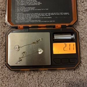 14k Gold Heart-Shaped Opal Dangle Earrings